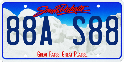 SD license plate 88AS88