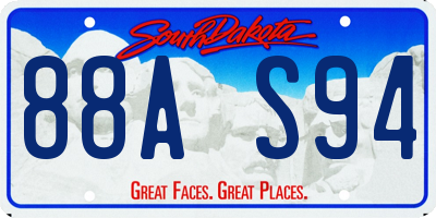 SD license plate 88AS94