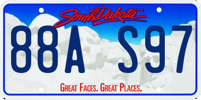 SD license plate 88AS97