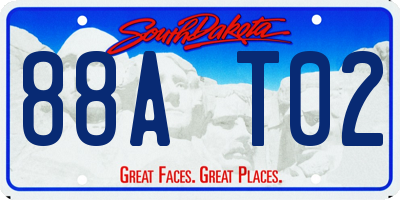 SD license plate 88AT02