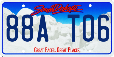 SD license plate 88AT06