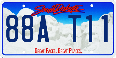 SD license plate 88AT11