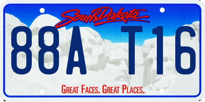 SD license plate 88AT16