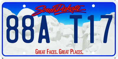 SD license plate 88AT17