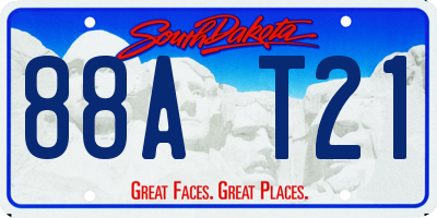 SD license plate 88AT21