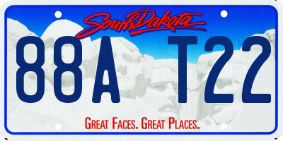 SD license plate 88AT22
