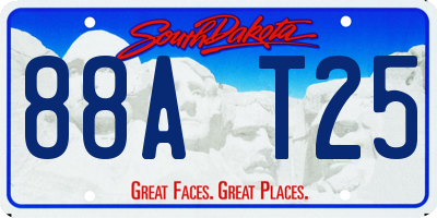 SD license plate 88AT25