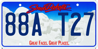 SD license plate 88AT27