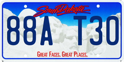 SD license plate 88AT30