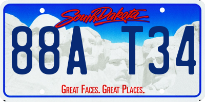 SD license plate 88AT34