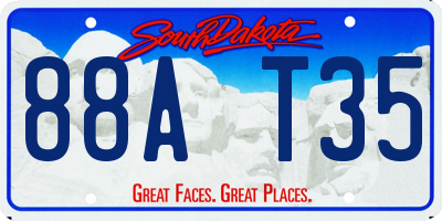 SD license plate 88AT35