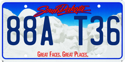 SD license plate 88AT36
