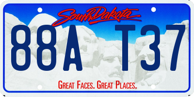 SD license plate 88AT37
