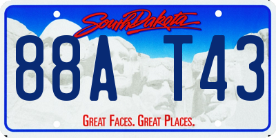SD license plate 88AT43