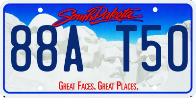 SD license plate 88AT50