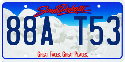 SD license plate 88AT53