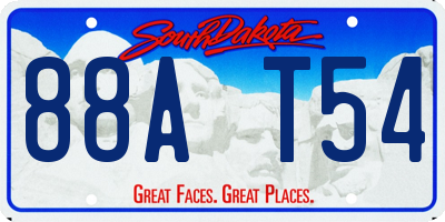 SD license plate 88AT54