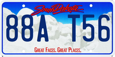 SD license plate 88AT56