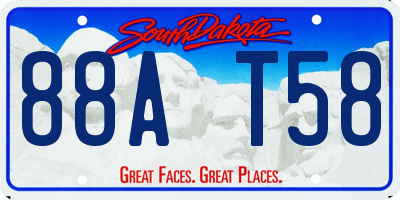 SD license plate 88AT58