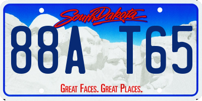 SD license plate 88AT65