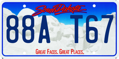 SD license plate 88AT67