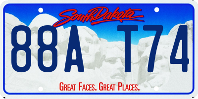 SD license plate 88AT74