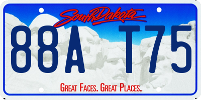 SD license plate 88AT75