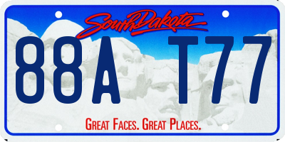 SD license plate 88AT77