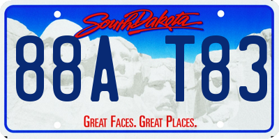SD license plate 88AT83