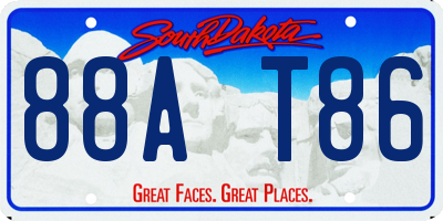 SD license plate 88AT86