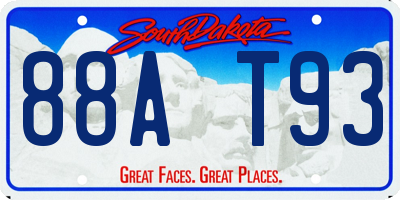 SD license plate 88AT93