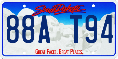 SD license plate 88AT94