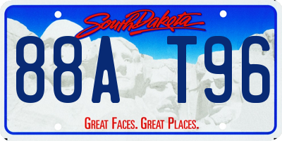 SD license plate 88AT96