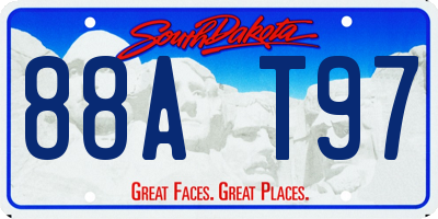 SD license plate 88AT97