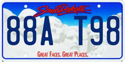 SD license plate 88AT98