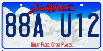 SD license plate 88AU12