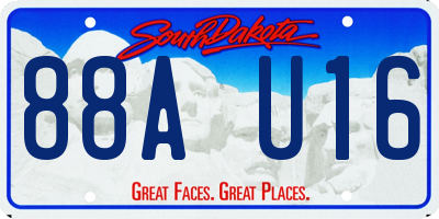 SD license plate 88AU16