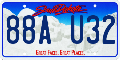 SD license plate 88AU32