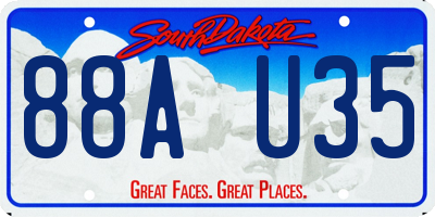 SD license plate 88AU35