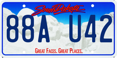 SD license plate 88AU42
