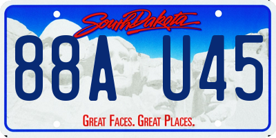 SD license plate 88AU45