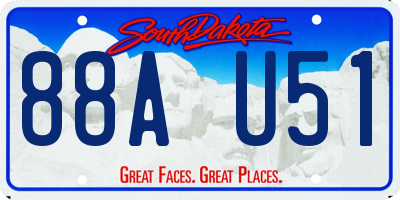 SD license plate 88AU51