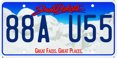 SD license plate 88AU55