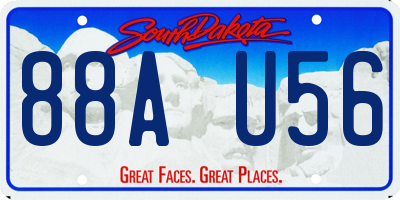 SD license plate 88AU56