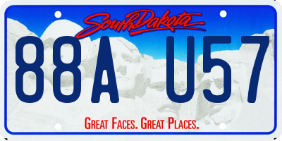 SD license plate 88AU57
