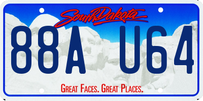 SD license plate 88AU64