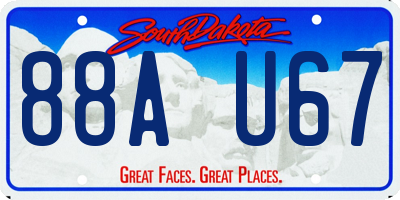 SD license plate 88AU67