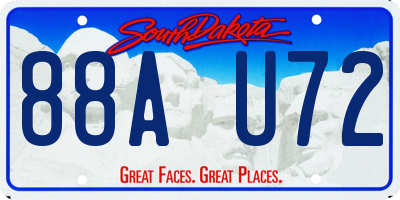 SD license plate 88AU72