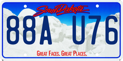 SD license plate 88AU76