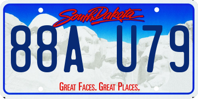 SD license plate 88AU79